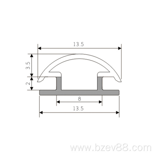 Rubber strip for wardrobe seal